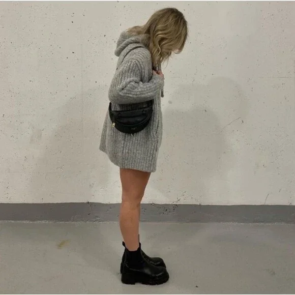 Zara Oversized Knit Sweatshirt in Grey Size XS/S - Picture 5 of 12